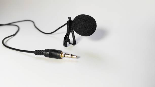 istock Mic clip on audio splitter on white background 1357358639