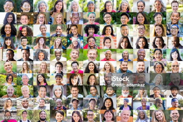 Diverse Human Faces Stock Photo - Download Image Now - Image Montage, Human Face, Multiracial Group