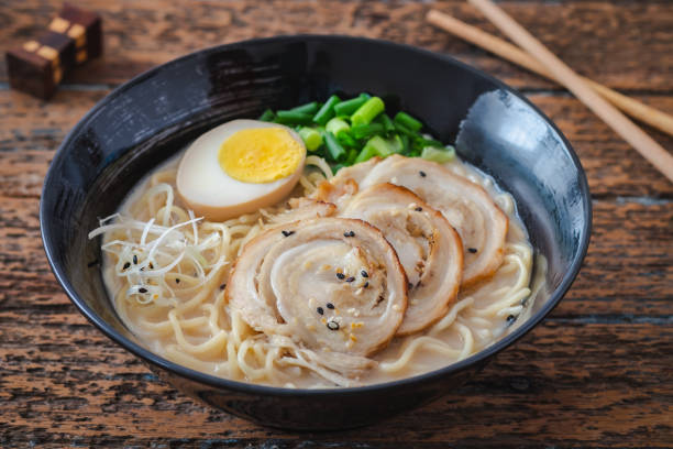 istock Ramen noodle in pork bone broth, Japanese food 1357365799