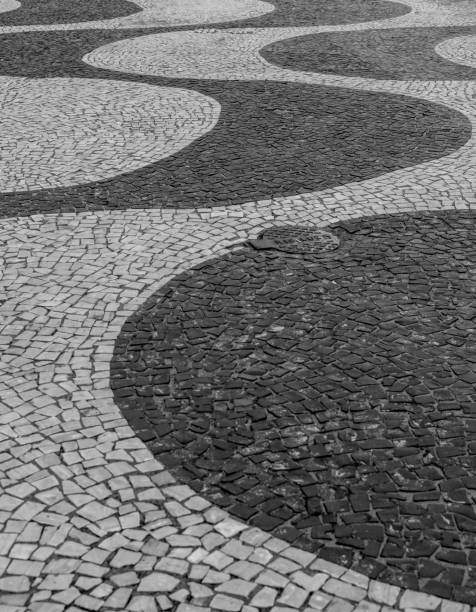 Rio de Janeiro city, Rio de Janeiro state, Brazil - October 06, 2021:Sidewalk of the most famous avenue in Rio.