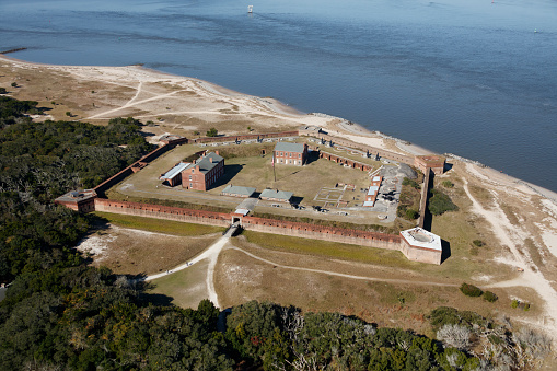 Aerial view of Fort Clinch Fernandina Beach Florida photograph taken Dec 2021