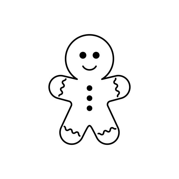 Vector Gingerbread Man Icon on White Background Vector Gingerbread Man Icon on White Background gingerbread man stock illustrations
