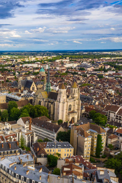 Beautiful townscape view of Dijon historical city in Burgundy, France stock photo