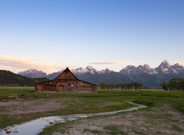 Landscape. Sunrise at Grand Teton National Park, Wyoming. Moulton Barn.
