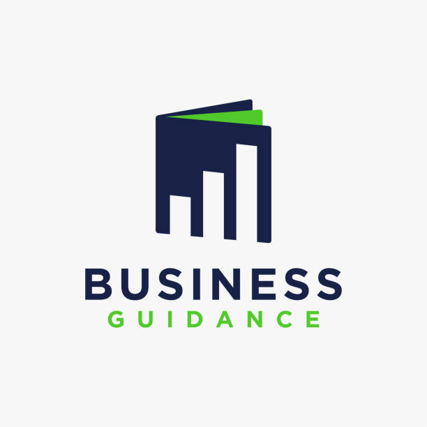 business finance guidance book symbol symbol vektorvorlage auf weißem hintergrund - logo grafiken stock-grafiken, -clipart, -cartoons und -symbole