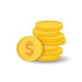 istock Coin icon in flat style. Money stack vector illustration on white isolated background. Cash currency sign business concept. 1357394918