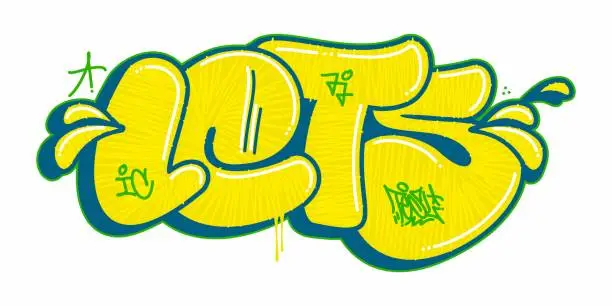 Vector illustration of Isolated Abstract Urban Graffiti Street Art Word Lets Lettering Vector Illustration Art