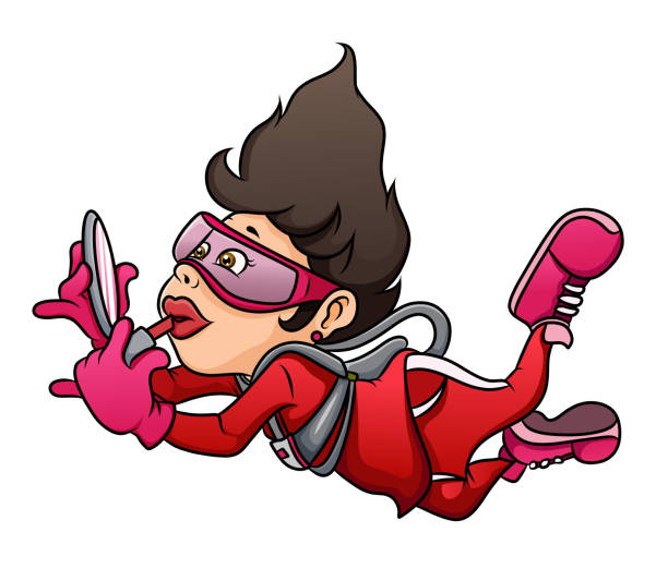 istock The parachute women is applying the make up 1357402937