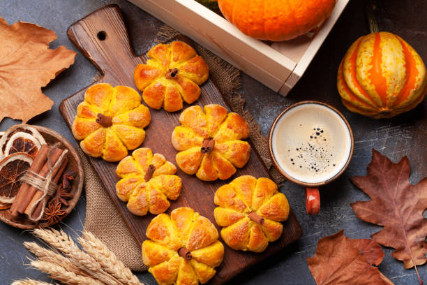 istock Pumpkin muffins and various pumpkins 1357403573