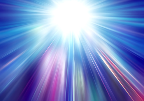Illustration of colorful rays spreading radially