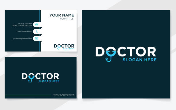Doctor logo suitable for clinic, hospital or health care with business card template Doctor logo suitable for clinic, hospital or health care with business card template dr logo stock illustrations