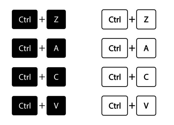 Ctrl z, c, a, v button. Keyboard icon. Copy and past concept symbol in vector flat style. Ctrl z, c, a, v button. Keyboard icon. Copy and past concept symbol in vector flat style. undo key stock illustrations