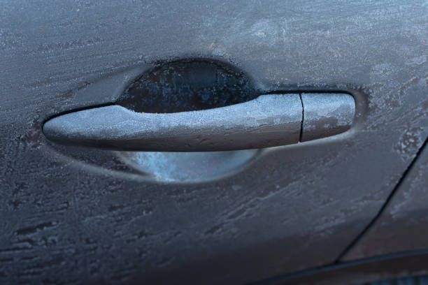 istock Frozen car door 1357412581