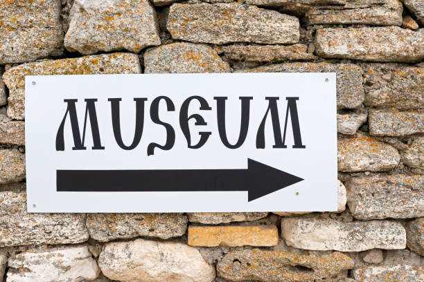 Museum sign stock photo