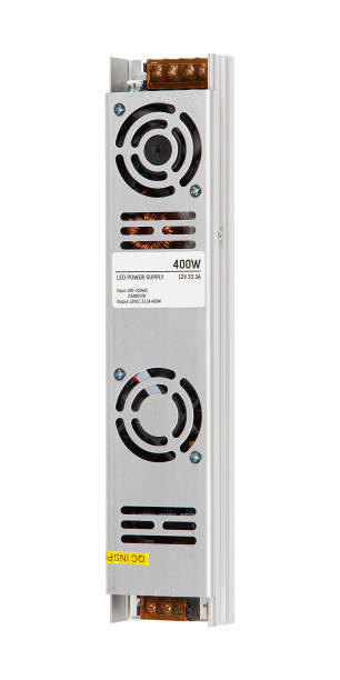 istock LED Driver power supply in metal housing isolated on white 1357414716