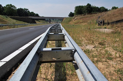 New highway with guardrail in the Limburg region