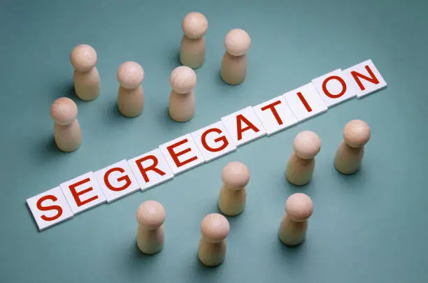 Photo of Separation of society concept. Forced segregation of the population.