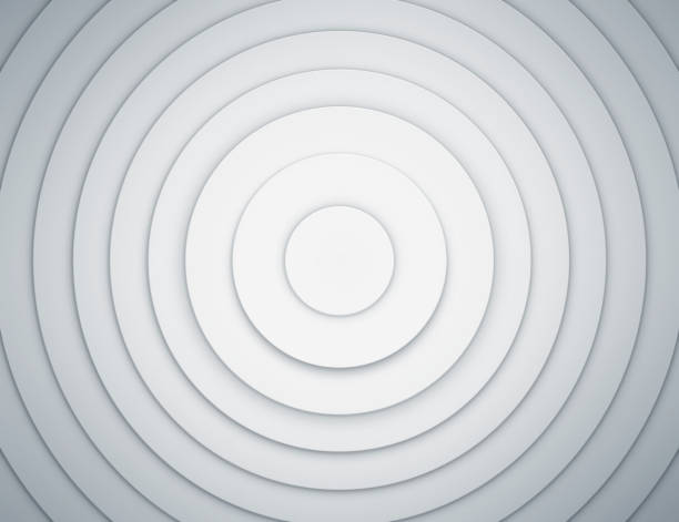 istock Clean circles abstract background. Circular texture concept for business design. Modern geometric pattern. 3d rings render 1357420198