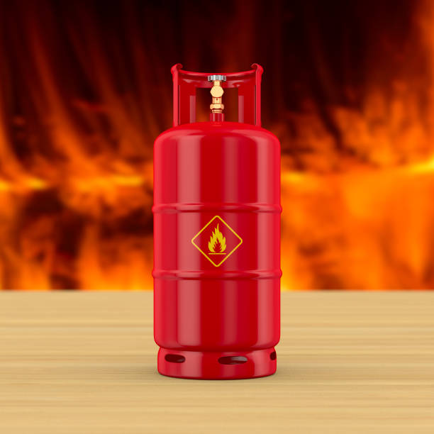 gas cylinder on table. 3D illustration