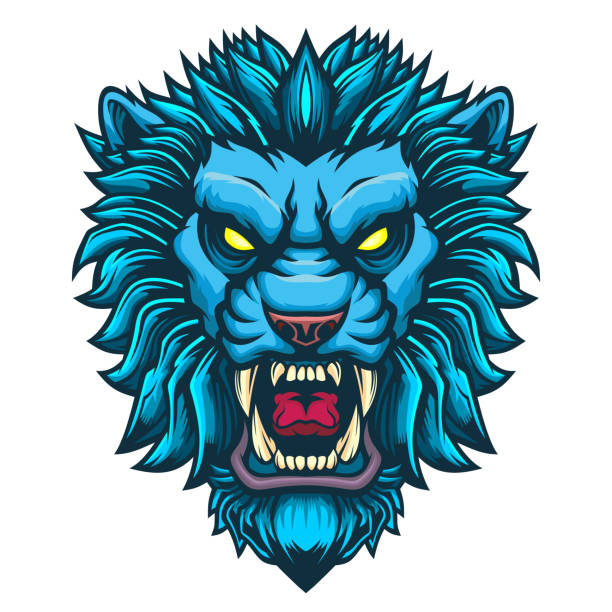 istock Lion Head Mascot. Grin of a predator. 1357421189