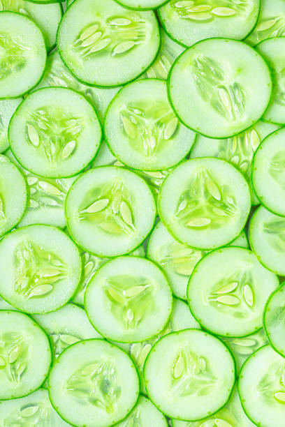 istock cucumber,Macro Cucumber,Fresh slice cucumber on white background 1357421894