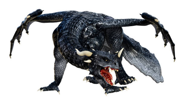 istock 3D illustration fantasy dragon on white 1357422851