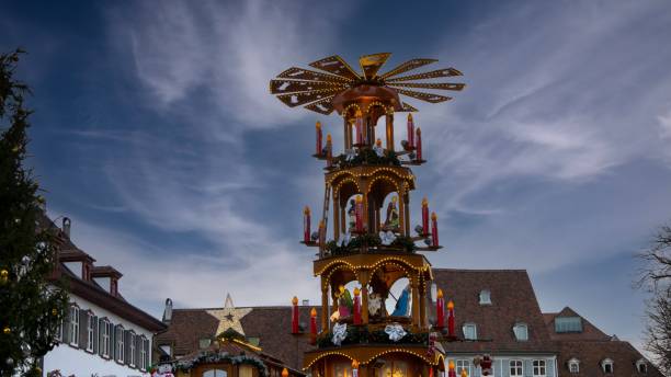 istock Christmas pyramid on the cathedral square 1357426556