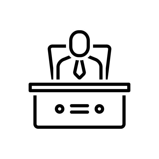 Superintendent manager Icon for superintendent, manager, director, controller, boss, governor, conductor governor stock illustrations