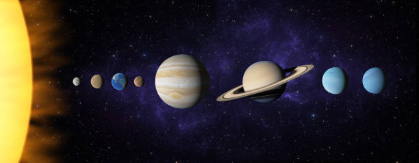 istock Solar system, sun of planet Mercury Venus earth Mars Jupiter Saturn Uranus Neptune. Map of solar system 8 planets 1357429853
