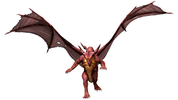istock 3D illustration fantasy dragon on white 1357432667