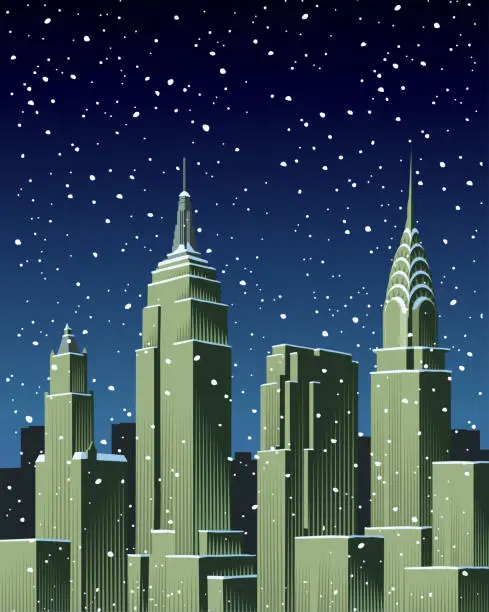 Vector illustration of New York City in Winter