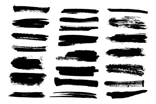 Vector illustration of Set of brush strokes