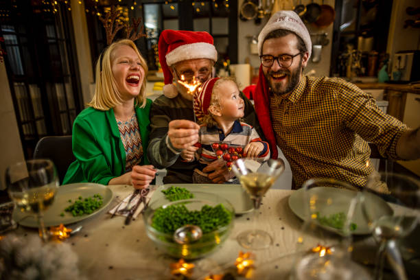 istock Multigenerational family celebrating Christmas together 1357435099