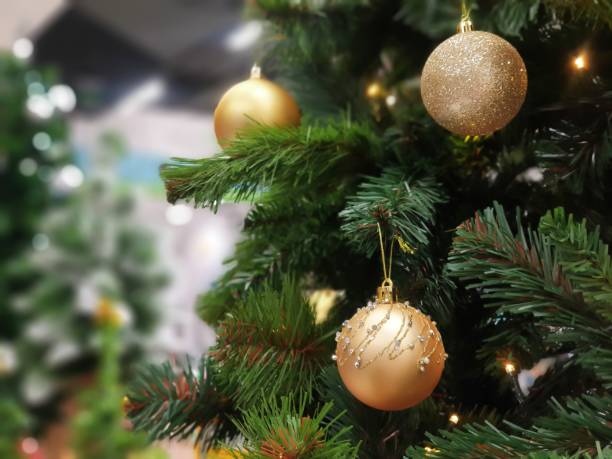 istock Christmas tree decorated with beautiful ornaments 1357436229