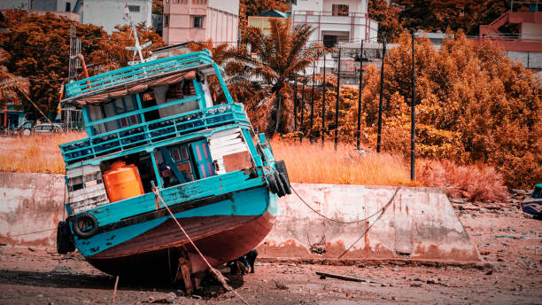 istock Stranded Fishing Boat 1357439370
