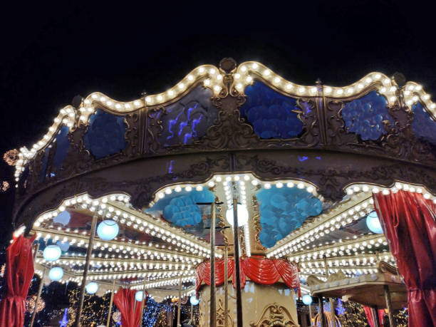 istock carousel with lights and animals for children 1357441339