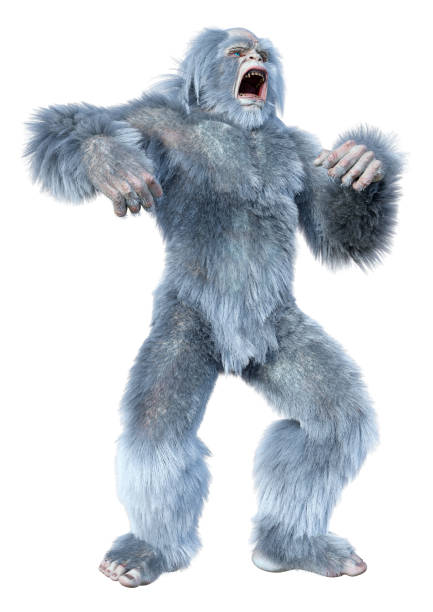 istock 3D illustration fantasy creature yeti on white 1357443137