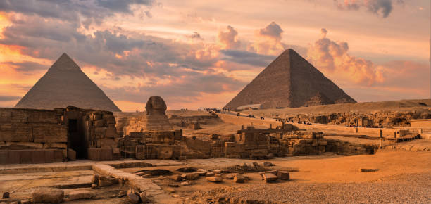 istock Sphinx and pyramids on the Giza plateau 1357443396