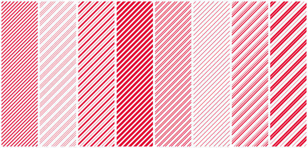 �シームレスなパターン - christmas pattern striped backgrounds点のイラスト素材／クリップアート素材／マンガ素材／アイコン素材