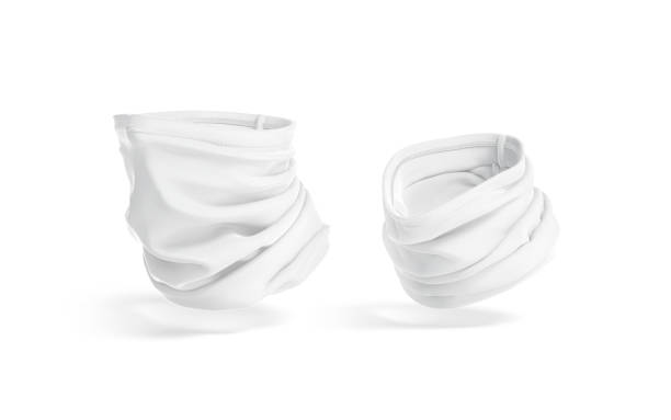 istock Blank white neck gaiter mock up, side view, no gravity 1357446653