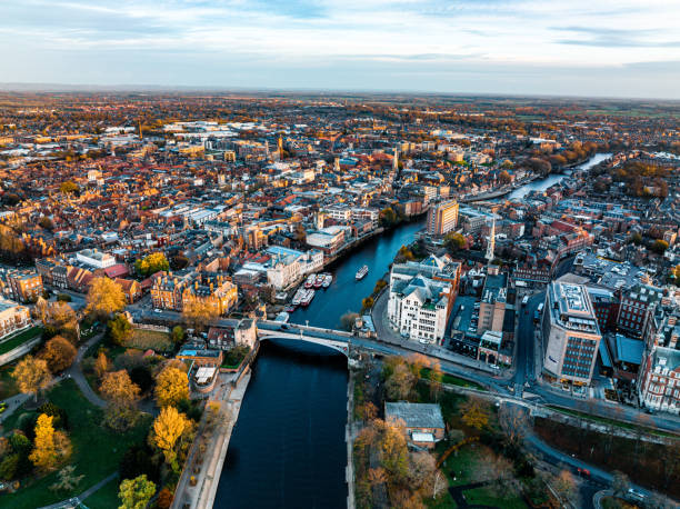 Aerial view of York downtown Aerial view of York downtown york yorkshire stock pictures, royalty-free photos & images