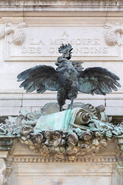 detail of the monument aux girondins (1894-1902) at bordeaux - monument aux girondins imagens e fotografias de stock