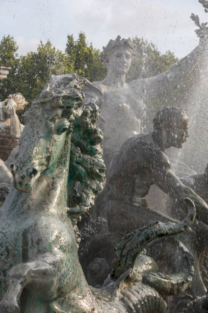 detail of the monument aux girondins (1894-1902) at bordeaux - monument aux girondins imagens e fotografias de stock