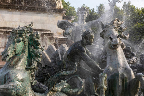 detail of the monument aux girondins (1894-1902) at bordeaux - monument aux girondins imagens e fotografias de stock