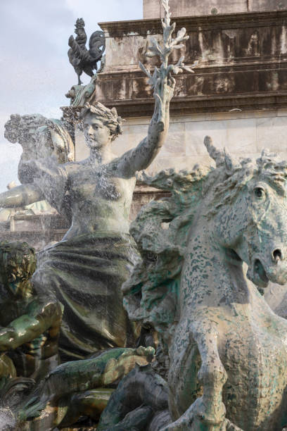 detail of the monument aux girondins (1894-1902) at bordeaux - monument aux girondins imagens e fotografias de stock