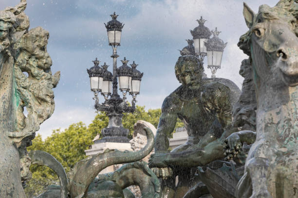 detail of the monument aux girondins (1894-1902) at bordeaux - monument aux girondins imagens e fotografias de stock