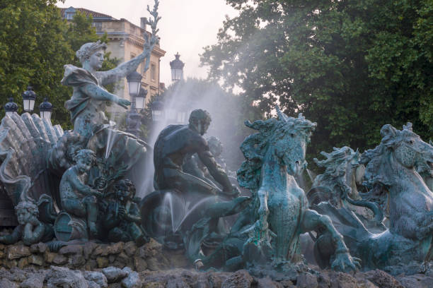 detail of the monument aux girondins (1894-1902) at bordeaux - monument aux girondins imagens e fotografias de stock