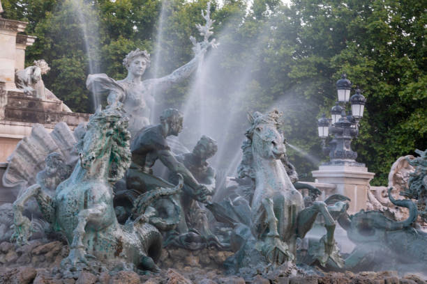 detail of the monument aux girondins (1894-1902) at bordeaux - monument aux girondins imagens e fotografias de stock