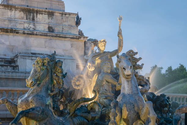 detail of the monument aux girondins (1894-1902) at bordeaux - monument aux girondins imagens e fotografias de stock