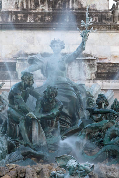 detail of the monument aux girondins (1894-1902) at bordeaux - monument aux girondins imagens e fotografias de stock